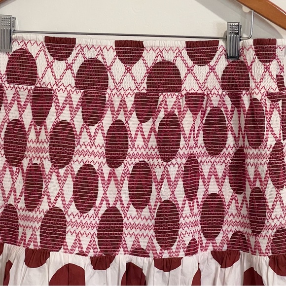 NWT Anthropologie Maeve Polka Dot Smocked Cotton Flared Mini Skirt - Picture 3 of 10